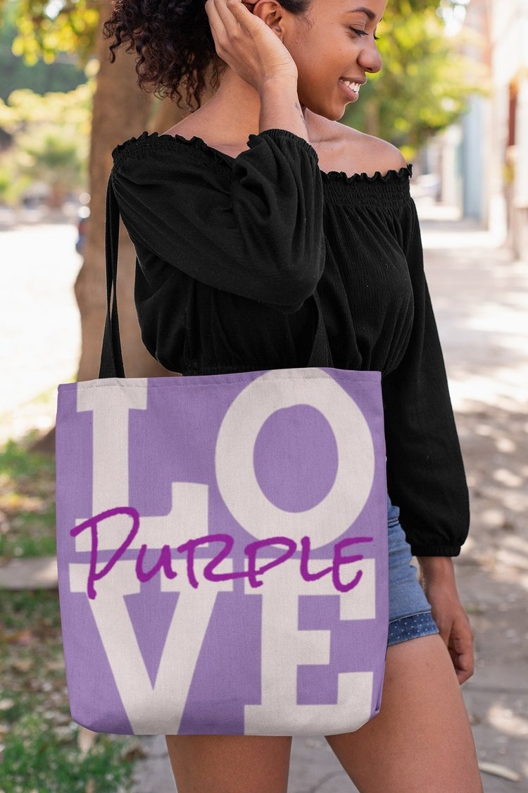 LOVE PURPLE TOTE